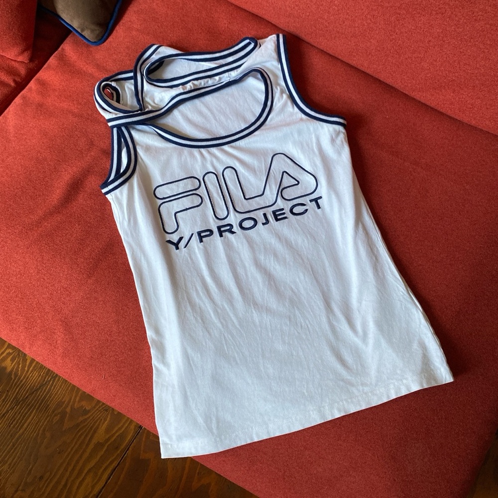 Y/Project White and Navy Tank Top